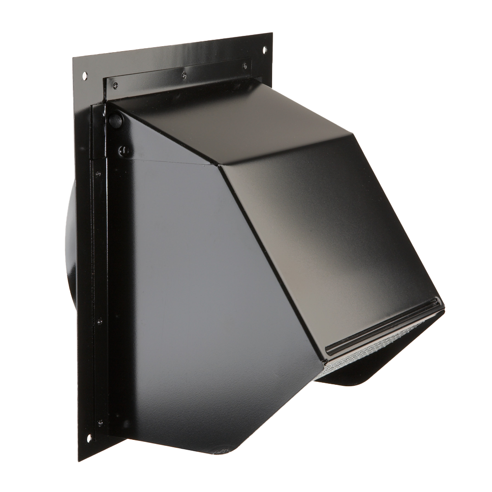 Broan-NuTone 843BL Back Steek Wall Cap For 6in Round Duct With Backdraft Damper & Bird Screen